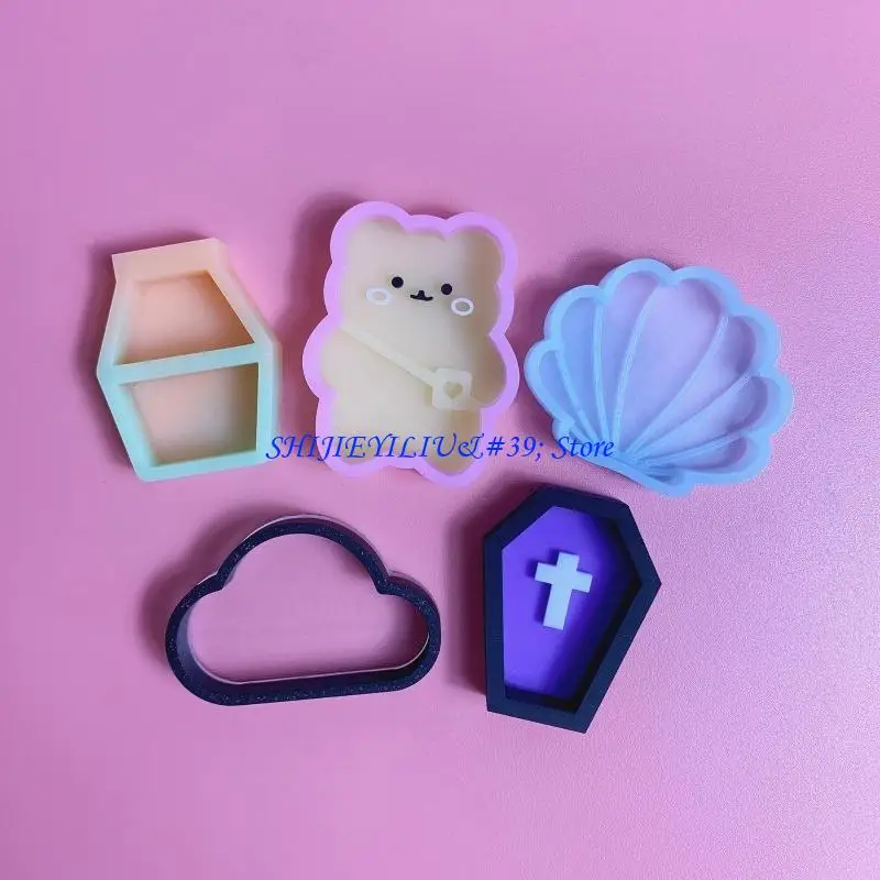 

E21f блестящий глянцевая геометрия мультфильм -картинка Силиконовая эпоксидная смола плесень DIY Подвесные украшения для клавиш