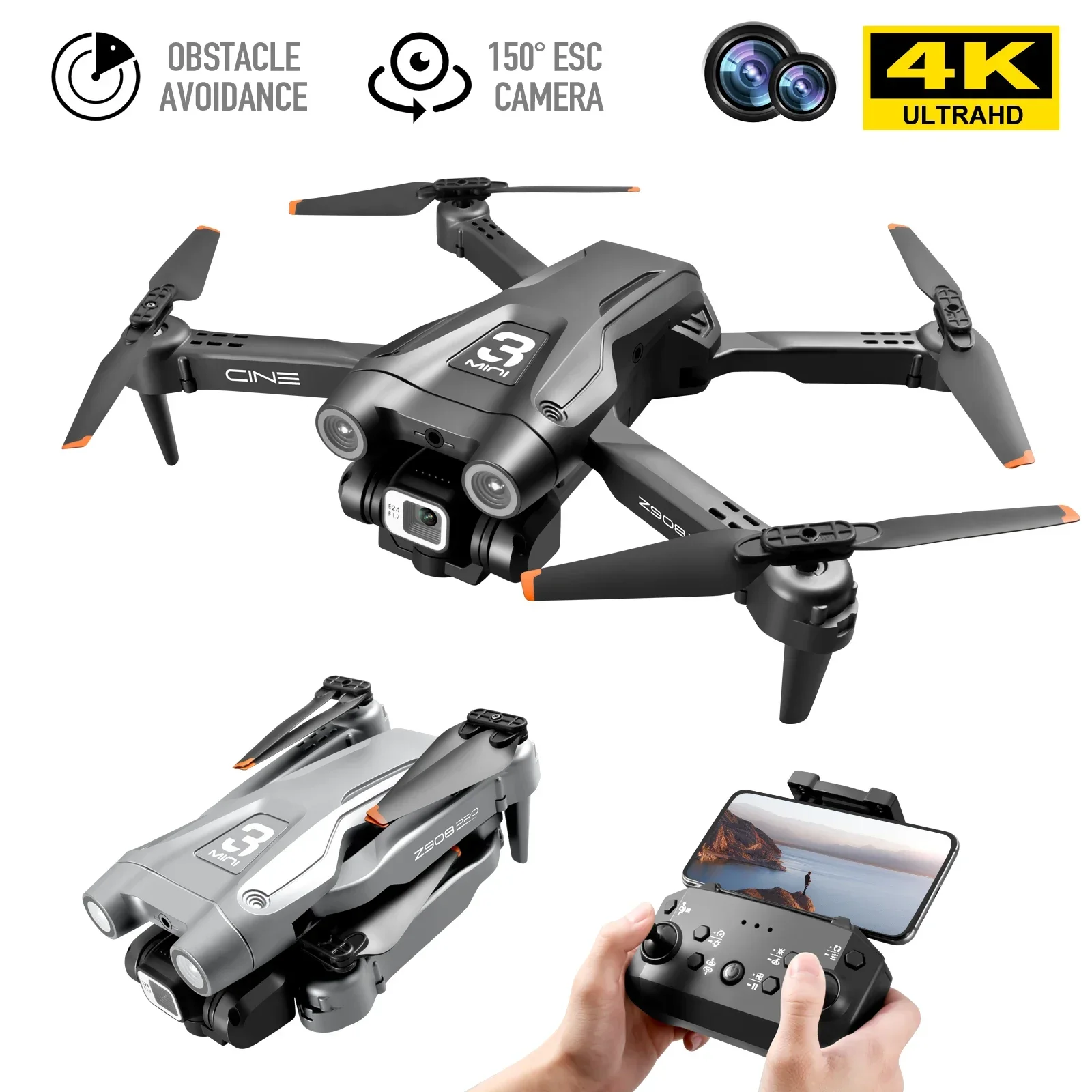 Hot Z908Pro/Z908MAX Drone professionnel HD Dual Camera Obstacle Avoidance Brushless Remote Control Aerial Photography Dron Toys