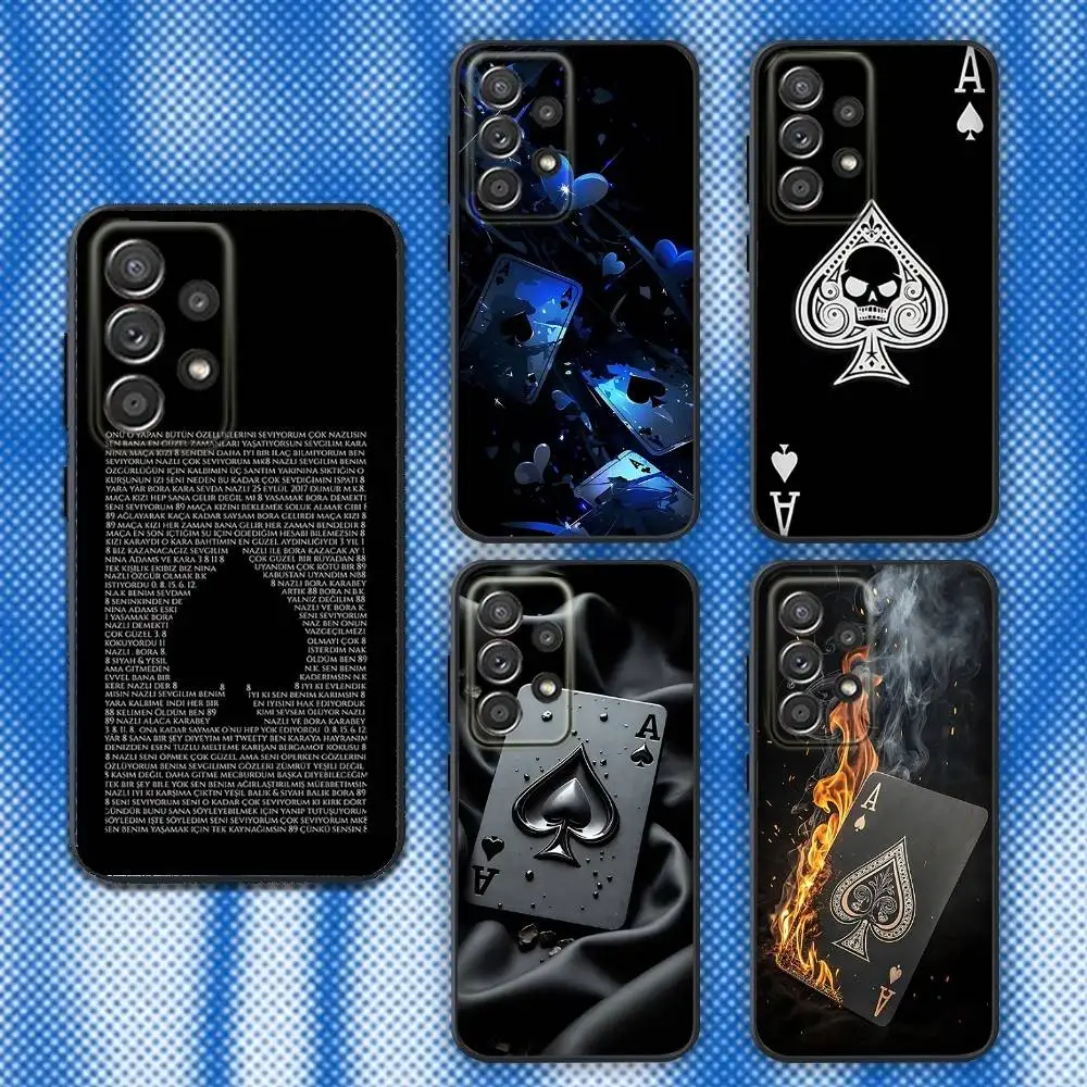 

Spades Poker Play Cards Ace Art Phone Case For Samsung S25,S24,S21,S22,S23,S30,Ultra,S20,Plus,Fe,Lite,Note,10,9,5G Black Cover