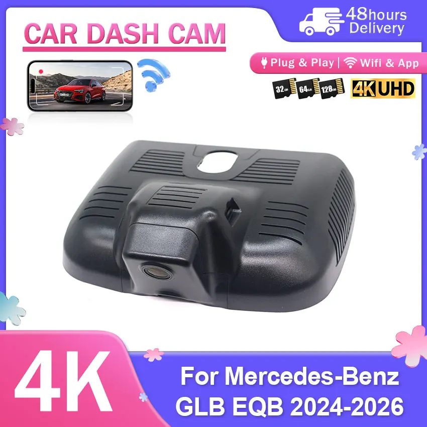 WiFi Dash Cam For Mercedes-Benz GLB, EQB 2024-2026 APP WiFi Control HD Night Vision Voice Control Car dashcam