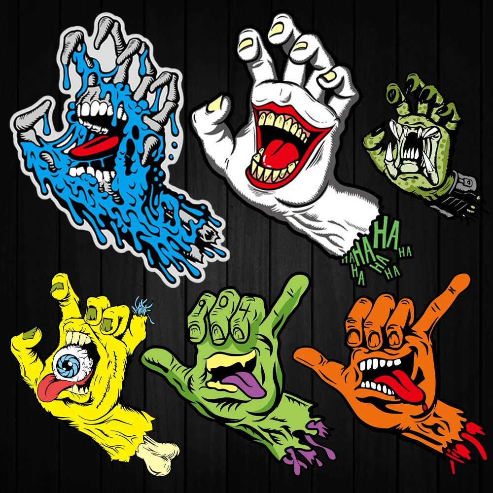 

Monster-themed Gesture Reflective Car Stickers Motorcycle Auto Scooter Body Windshield Fuel Tank Helmet Decor Decals Accessories