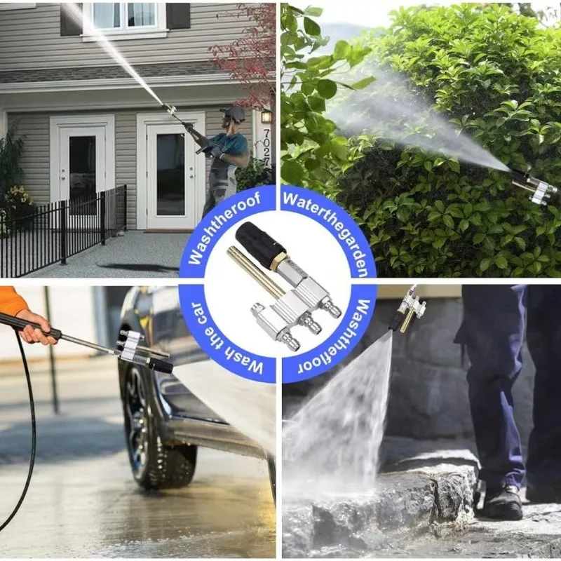 High Pressure Washer Long Distance Chemical Spray Nozzle, 3 In 1 Adjustable Multi Nozzle With 1/4 Inch Quick Connect Fitting