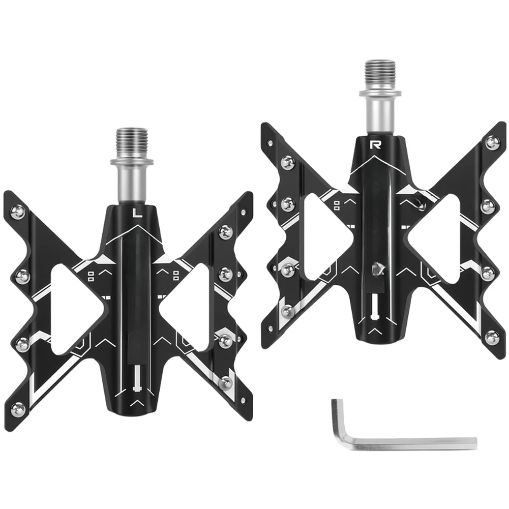 Lightweight Aluminum Alloy MTB Pedals with 16 Anti Slip Pins Sealed Bearing System for Smooth Rotation Durability