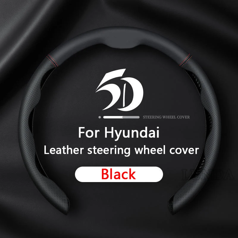 

Car Steering Wheel Cover NAPPA leather Booster Cover For Hyundai I20 I30 Elantra Azera Veracruz Veloster Interior Accessories
