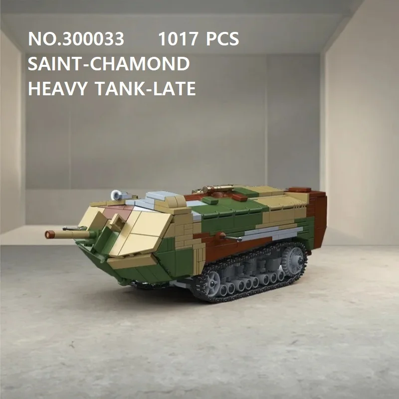 

1017 деталей конструктора Saint-Chamond Heavy Tank Late Architecture 300033, модель для сборки, развивающие игрушки для детей, подарки