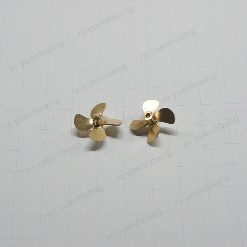 1Pair 16x2mm 18x2mm 4-blade Paddle Shaft Hole 2mm Hub Dia 4/3.6mm Copper Propeller for RC Model Tug Boat Ship Assembly