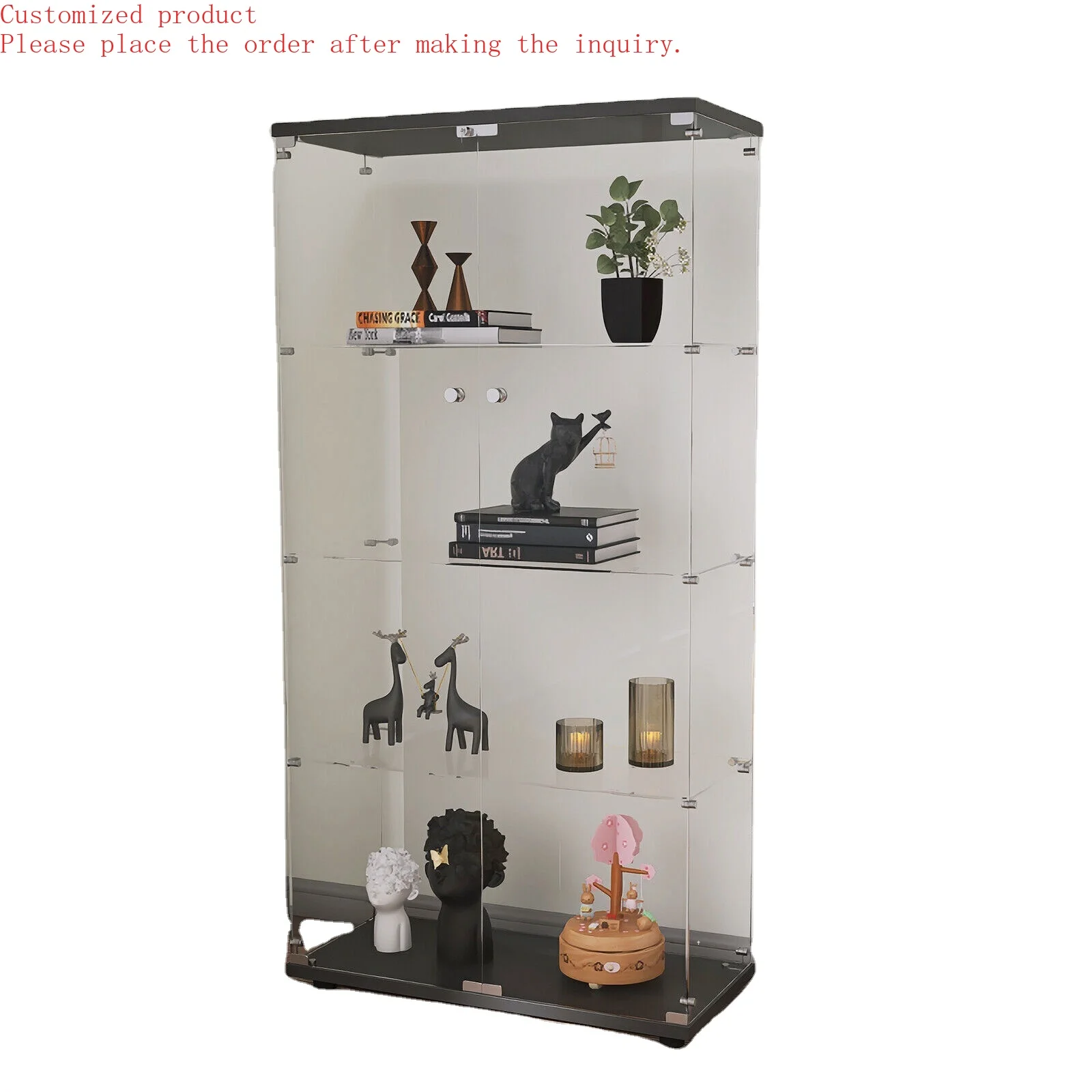 

Custom.Floor Standing Glass Display Storage Cabinet With Door