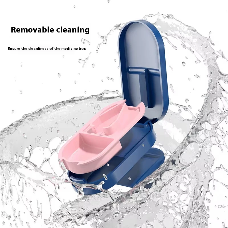 Organizer Crusher Pill Box Pill Cutter With Invisible Storag