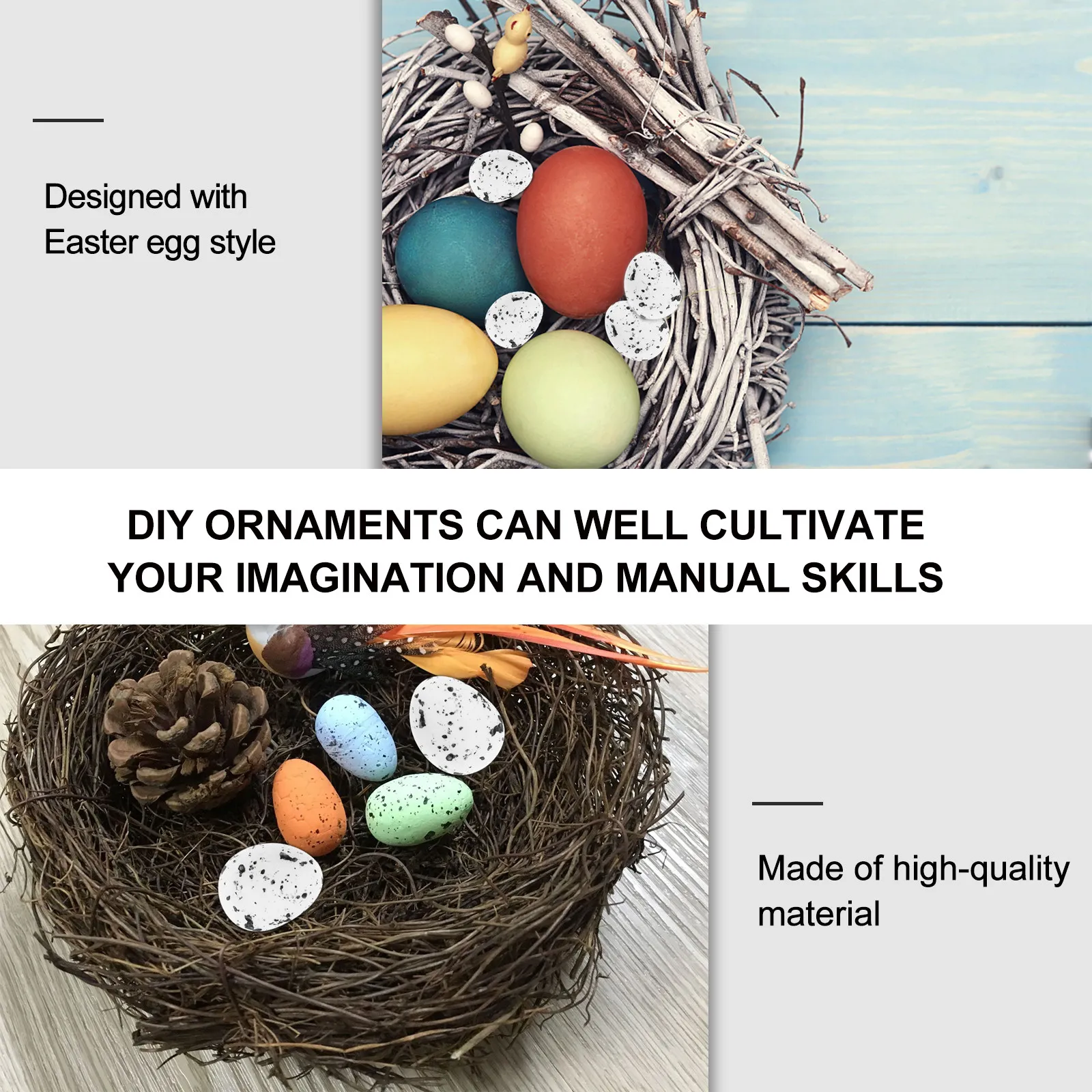 

100Pcs DIY Foam Easter Eggs Simulation Graffiti Eggs Hand Painted Craft Egg Kindergarten Holiday Decoration Gift
