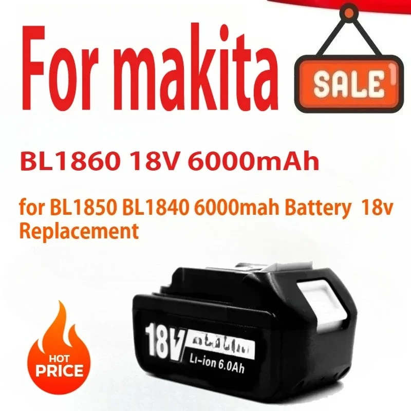 

Новейшая перезаряжаемая батарея 6,0 Ач для Makita 18 В Power BL1860 BL1850 BL1840 6000 мАч, замена батареи Makita 18 В