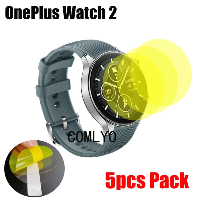 5Pcs For OnePlus Watch 2 / OPPO Watch X Screen Protector Soft Film TPU Hydrogel Unthin HD Anti-Scratch Films