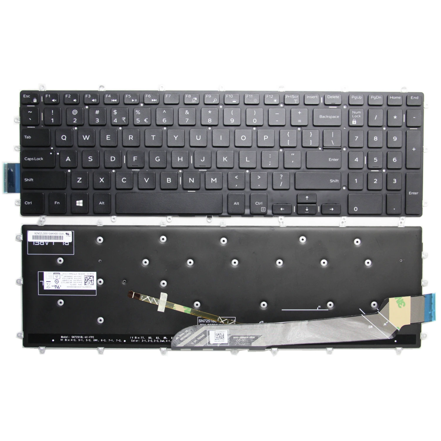 100%New Original US Keyboard for Dell 5583 3572 3578 7577 G5 5590 5587 G7 7790 7580 7590 G3 3590 P72F P71F Laptop Keyboard