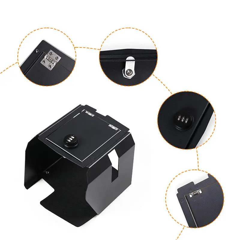 OVOVS Interior Console Safe Lock Box Security Storage Box Fit for Jeep Wrangler JL 2018+ Armrest Locking Box