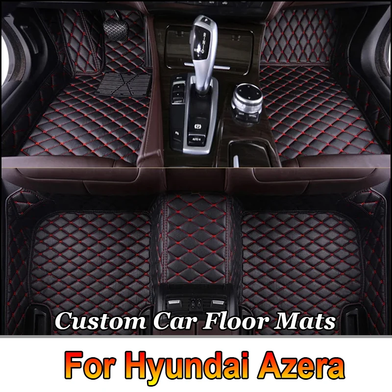 

Custom Car Floor Mats for Hyundai Azera 2011-2017 Years Artificial Leather Phone Pocket Carpet Interior Car Accessories