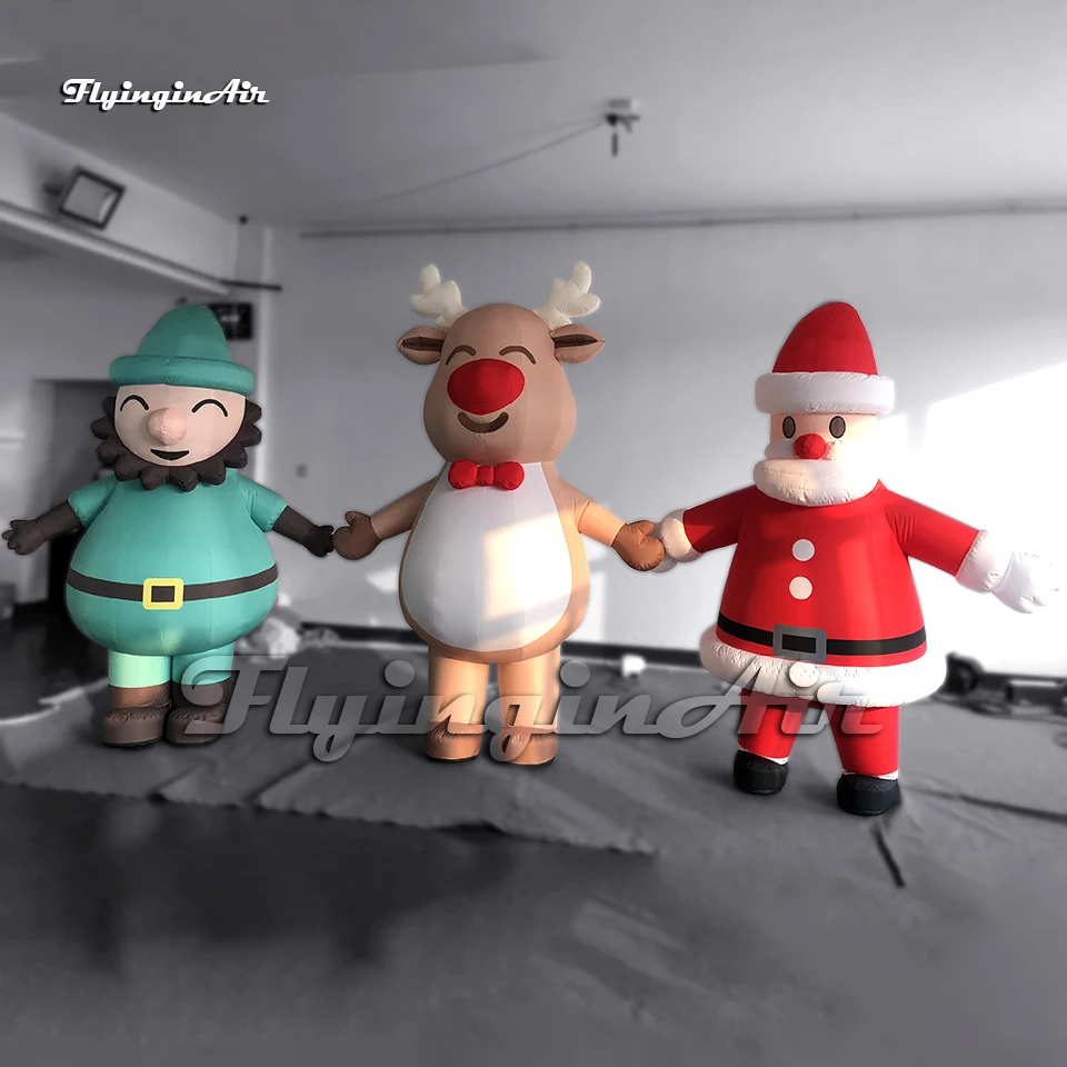 

2.2m Christmas Costume Wearable Inflatable Santa Claus, Reindeer, Elf Suit For Parade Show