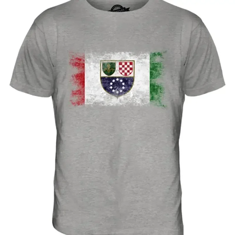 FEDERATION OF BOSNIA AND HERZEGOVINA VINTAGE FLAG MENS T-SHIRT TEE SHIRT