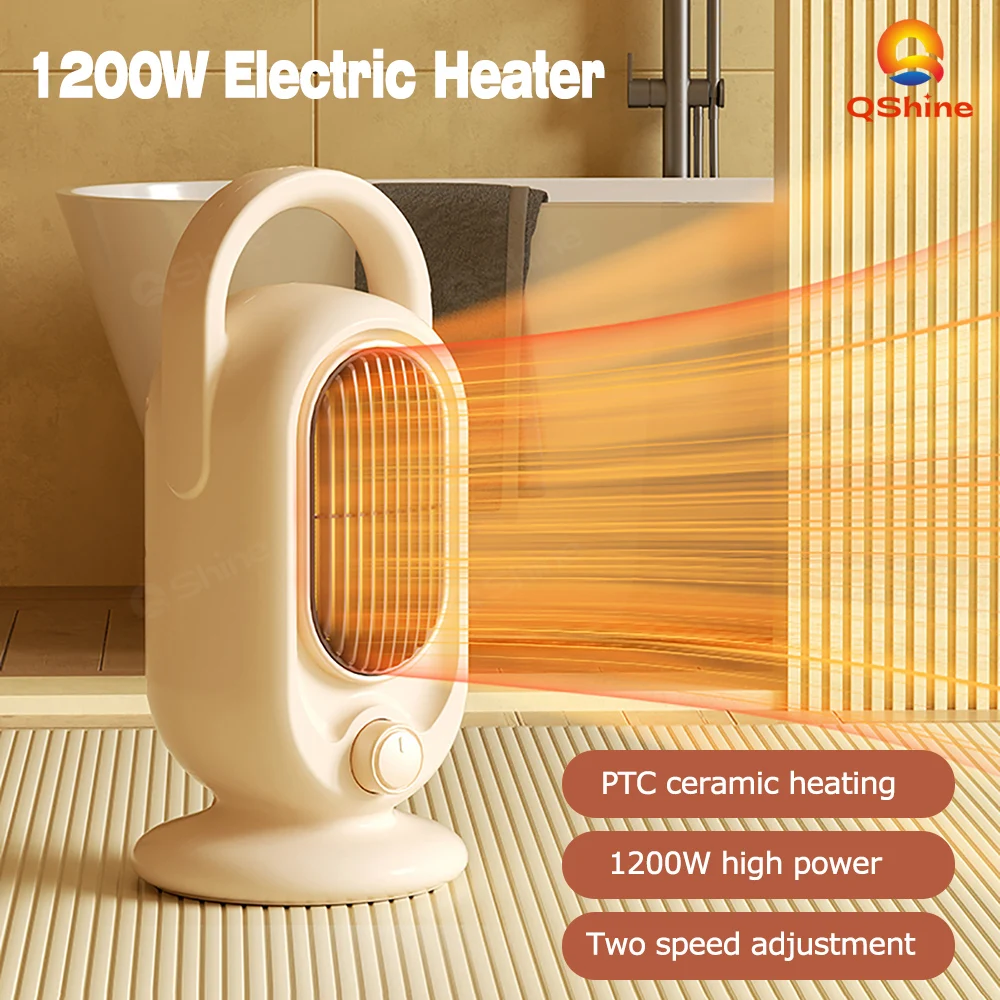 

1200W Space Heater Portable Heater with Two Adjustable Thermostat PTC Ceramic Heating Home Heater Fan Electric Heater for Room