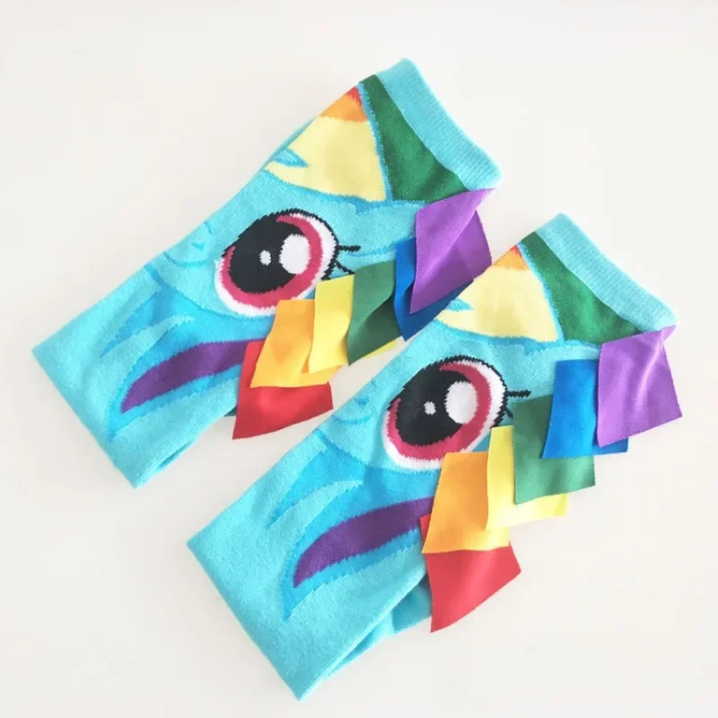 Kawaii Anime My Little Pony Series Hand Sewn Women\'s Mid Tube Socks Cute Fashionable Knitted Calf Socks Autumn Winter Warm Socks