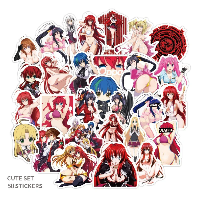 10/50PCS  High School DXD Anime Stickers Graffiti For Laptop Luggage Phone Skateboard Cup Hentai Sexy Girl Sticker Waifu Decal