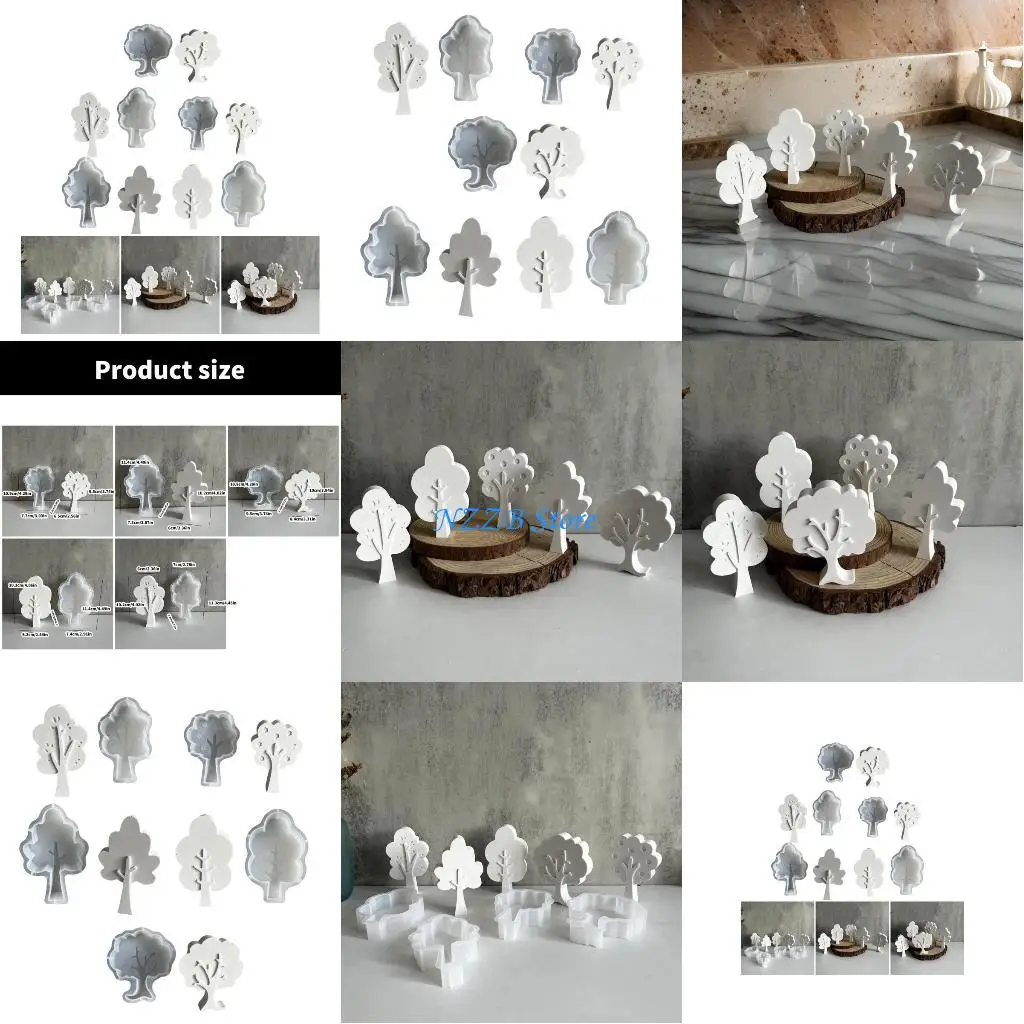 

T21F Set of 5 Distinctive Tree Forms for DIY Enthusiasts Reusable Tree Silicone Forms for Crafting Unique and Soaps