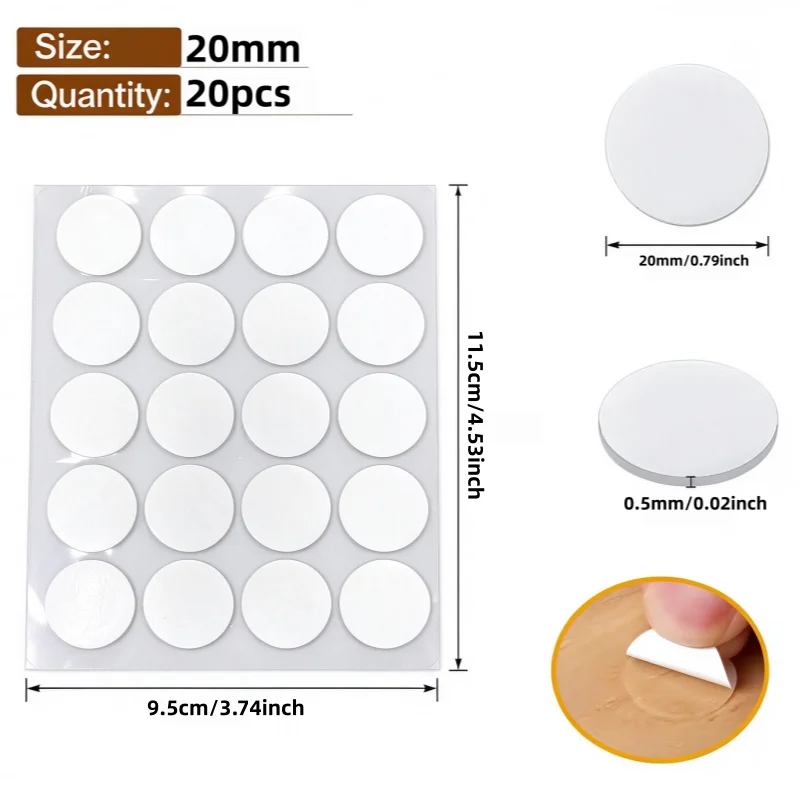 Acrylic Double-sided Round Seamless Tape 0.5mm No Trace Self Adhesive Dots Stickers for Acoustic Panels Household Wall Decoratio