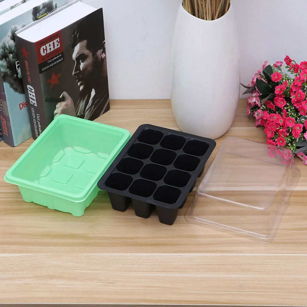 

5 pcs Plastic Nursery Box Seed Germination Tray Growing Cell Transplant Transparent Lid Lightweight Durable Easy Removal Home