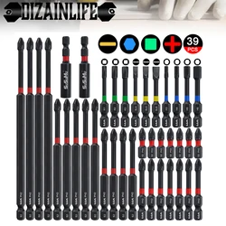 39pcs Impact Screwdriver Bits Magnetic Torque Screwdriver Impact Driver Bit Set Non-slip Batch Head Screw Driver Bit Set