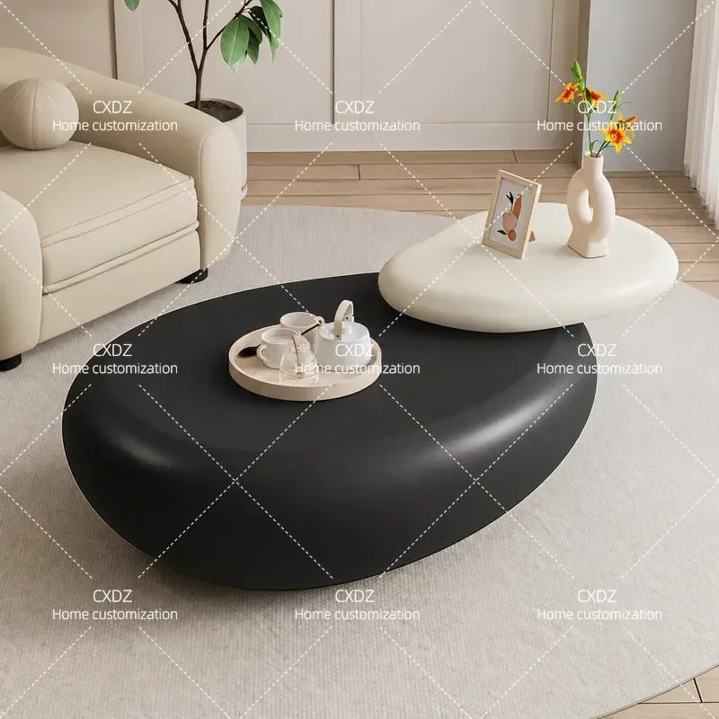 Cobble Rotating Coffee Table Living Room Cream Style Movable 2026 New High End Art