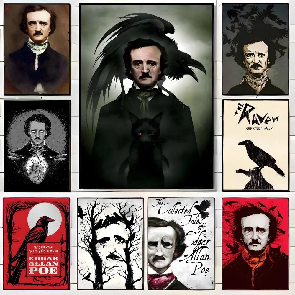 Classic Writer E-Edgar Allan Poe Poster Wall Art Print Decorative Mural Home Decor Gift Unframed