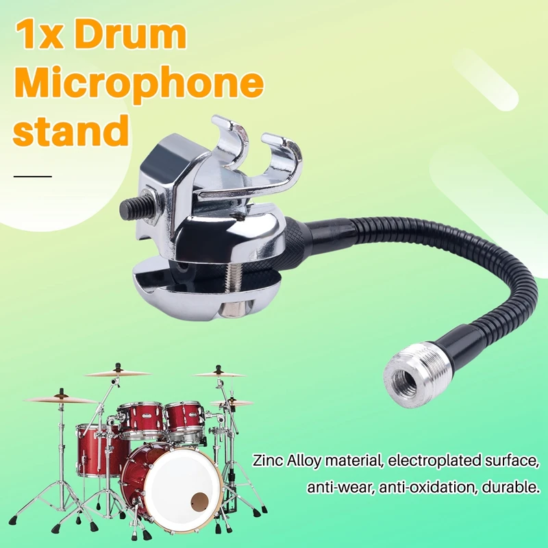 Drum Microphone Stand Pressing Ring Microphone Holder With Gooseneck Drum Accessories