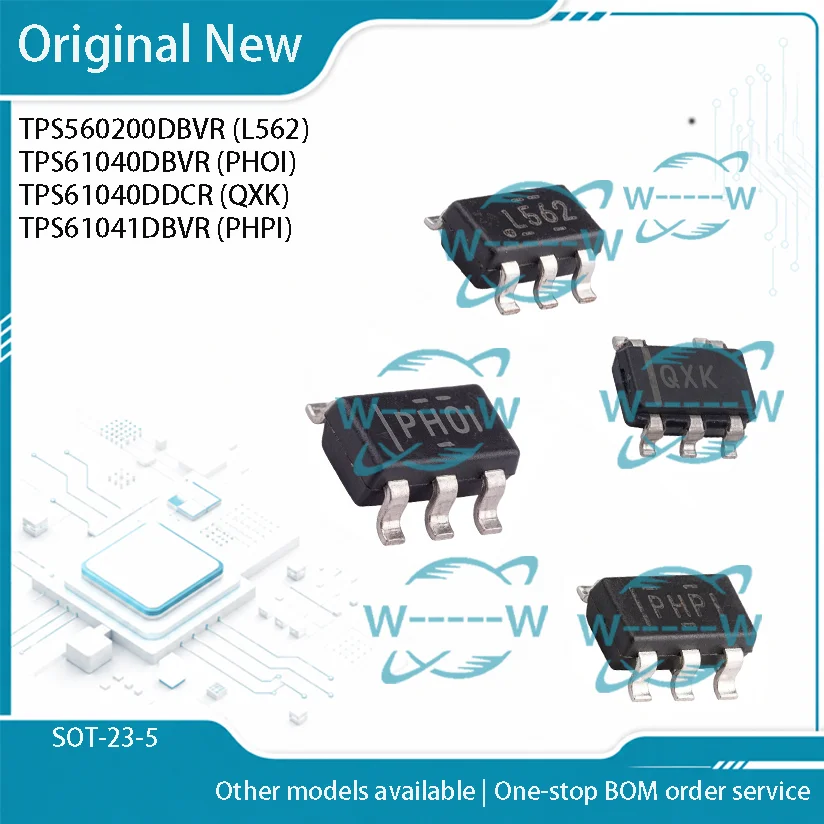 10-50PCS) TPS560200DBVR L562 TPS61040DBVR PHOI TPS61040DDCR QXK TPS61041DBVR PHPI TPS560200 TPS61040 TPS61041 IC CHIP SOT-23-5