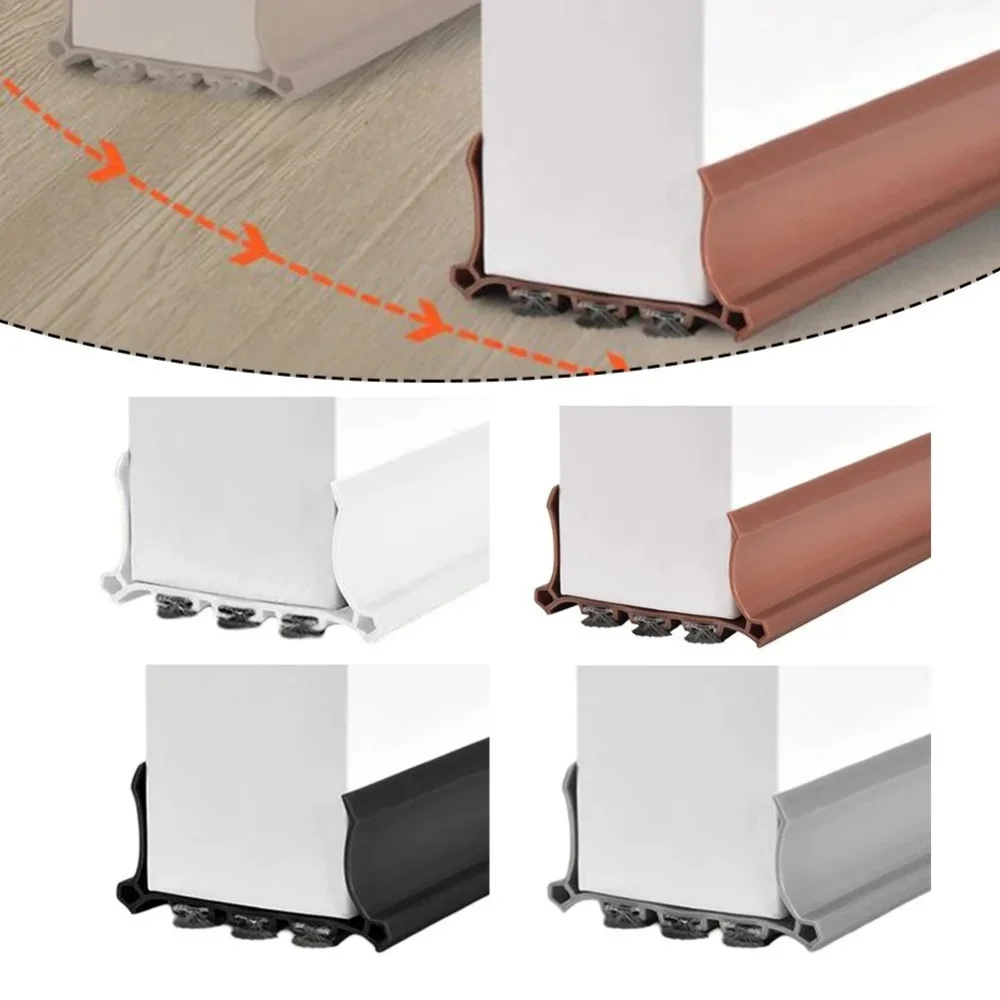 1pc Mute Door Bottom Sealing Strip Door Insulation Anti-mosquito Sealing Without Glue Strip Bedroom Sound Insulation Strip