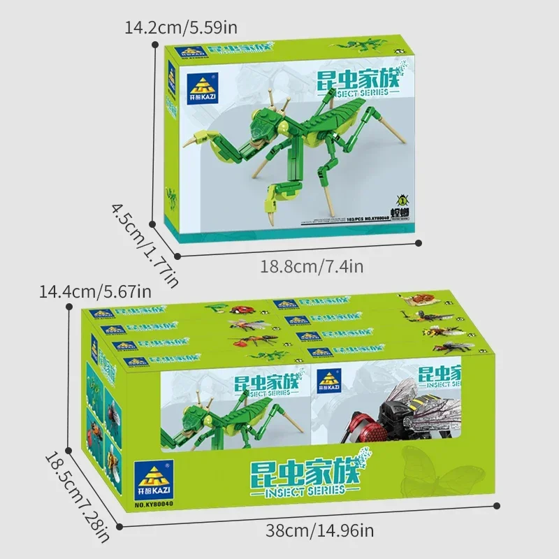 Insect Story Series Building Blocks Bee Dragonfly Ladybug Snail Mini Model Bricks Desktop Decoration Children's Holiday Gifts