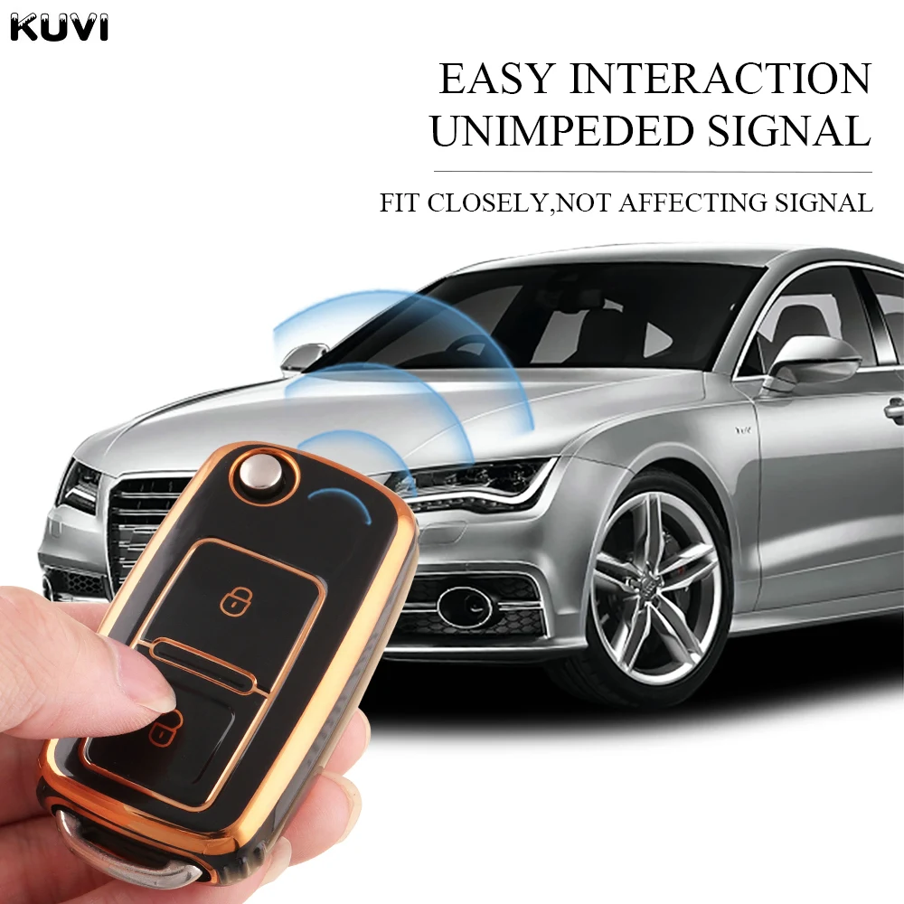 2 3 Buttons TPU Car Key Case Cover Shell Fob For VW Volkswagen MK4 Bora Golf 4 5 6 Jetta Passat Polo Bora Touran Skoda Seat