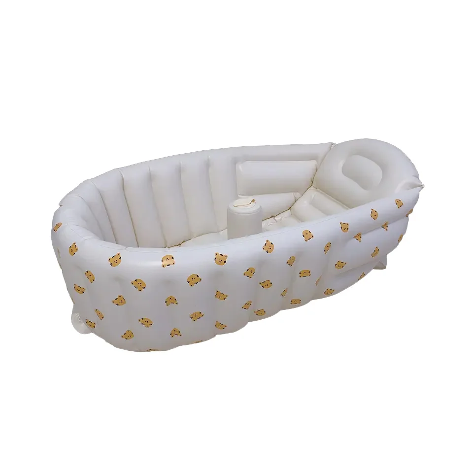 Cartoon inflatable baby bathtub children\'s paddling pool portable newborn swimming pool baby toiletries