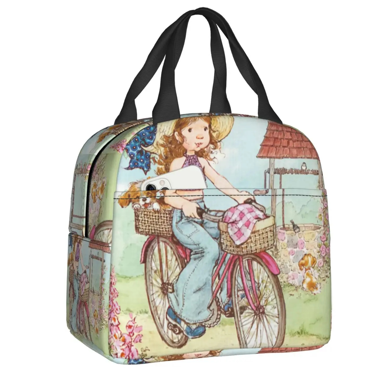 

Custom Sarah Kay Girl Cartoon Animation Insulated Lunch Bag for Women Leakproof Cooler Thermal Bento Box Office Picnic Travel