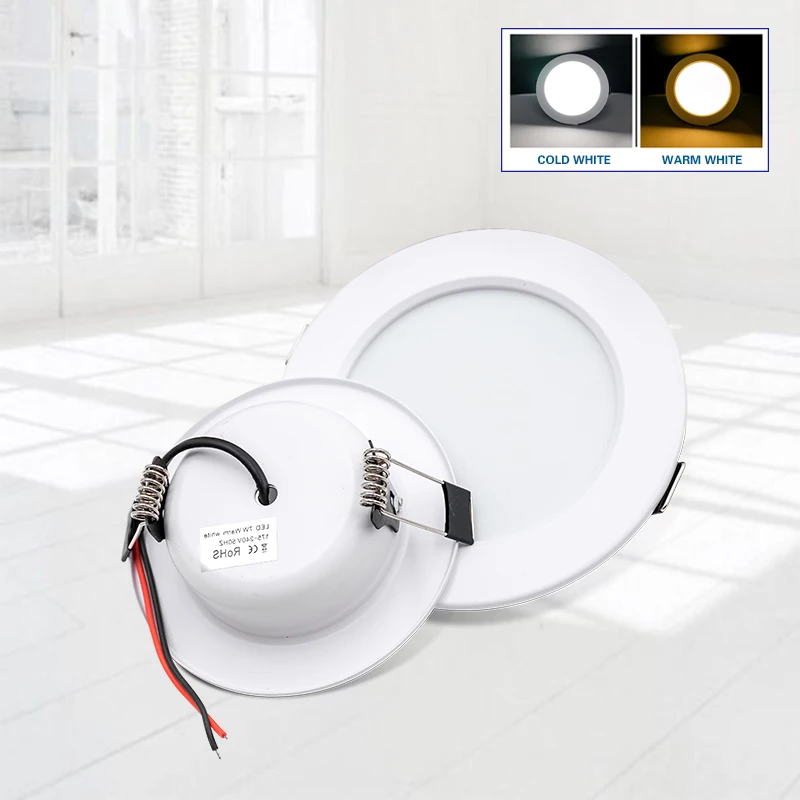 Imagem -05 - Round Led Painel Downlight Lâmpada do Teto Embutida Down Light Spotlight dc 12v 24v 5w 9w 12w 15w 18w 110v 220v