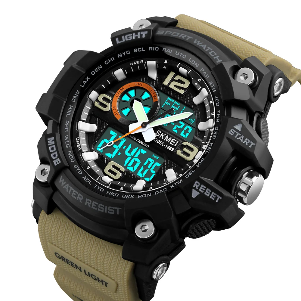 SKMEI Back Light Waterproof Digital Outdoor Sport 3Time Countdown Watches Men Date Alarm New Fashion Wristwatch reloj hombre