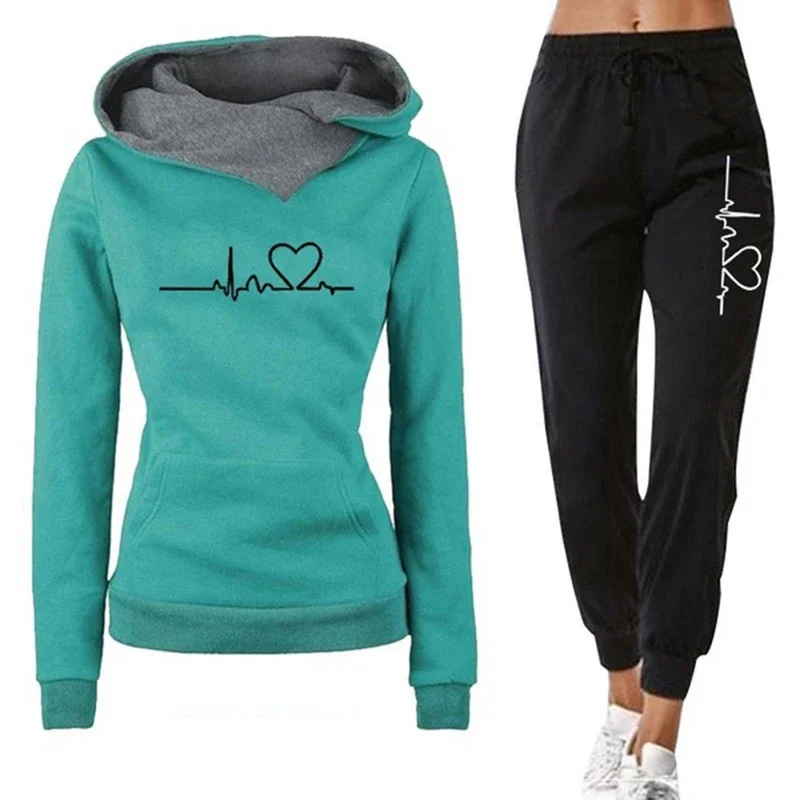 Hoodies Autumn Winter Quality Women's Tracksuit Casual Print Single Sport Pants Comfort Outdoors Daily Jogging Gym Woman Fashion