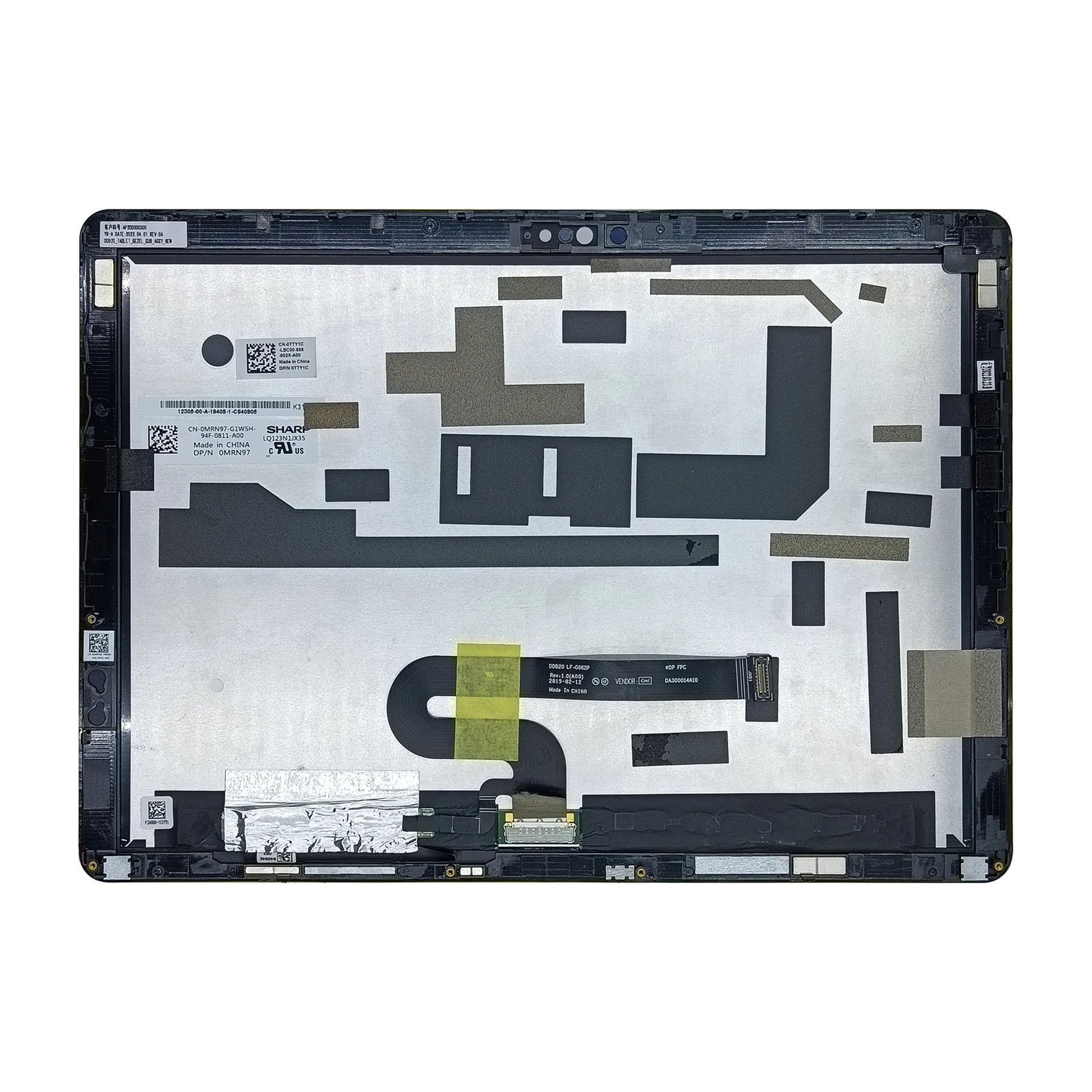 TTY1C For Dell Latitude 7200 Tablet 2in1 FHD Non Touch Screen 1920*1280 Full Set Assembly