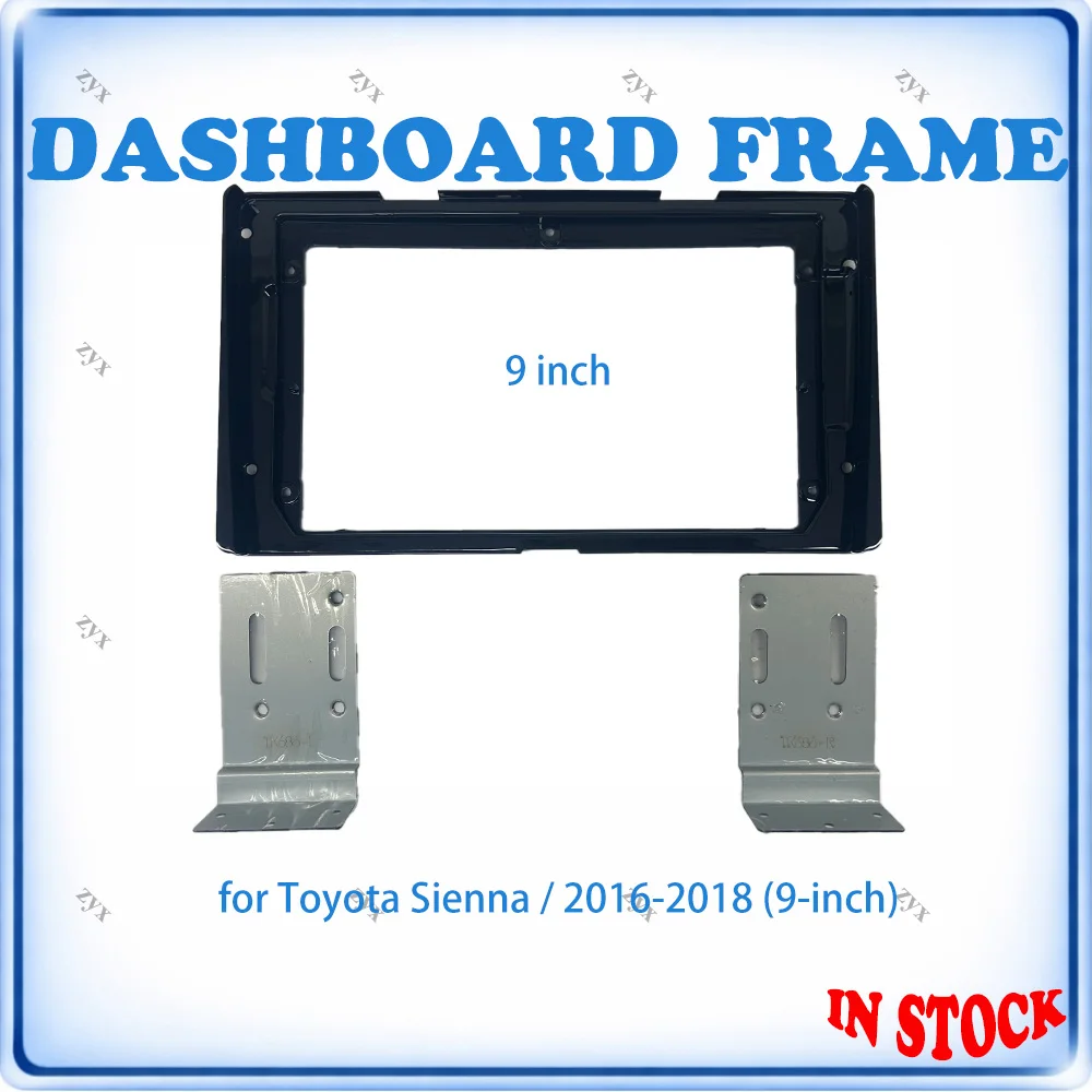 

Car Radio Fascia Frame For Toyota Sienna 2016-2018 9 inch Stereo Panel With Canbus Decoder & Wiring Harness