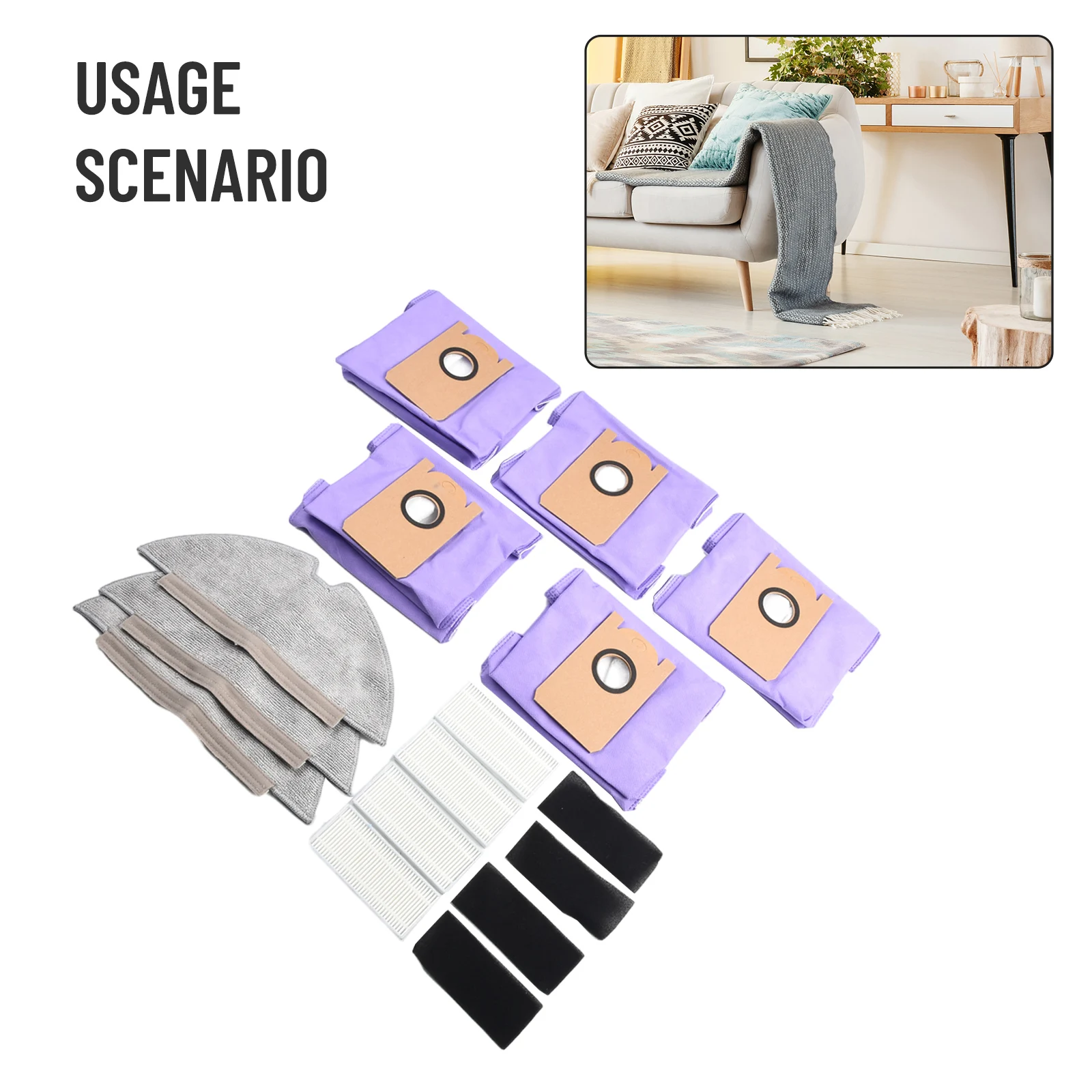 

Complete Mop Cloth and Filter Kit for RoboVac L35 For Hybrid+ LR30 For Hybrid and LR20 Auto Empty Robot Vacuum Stations