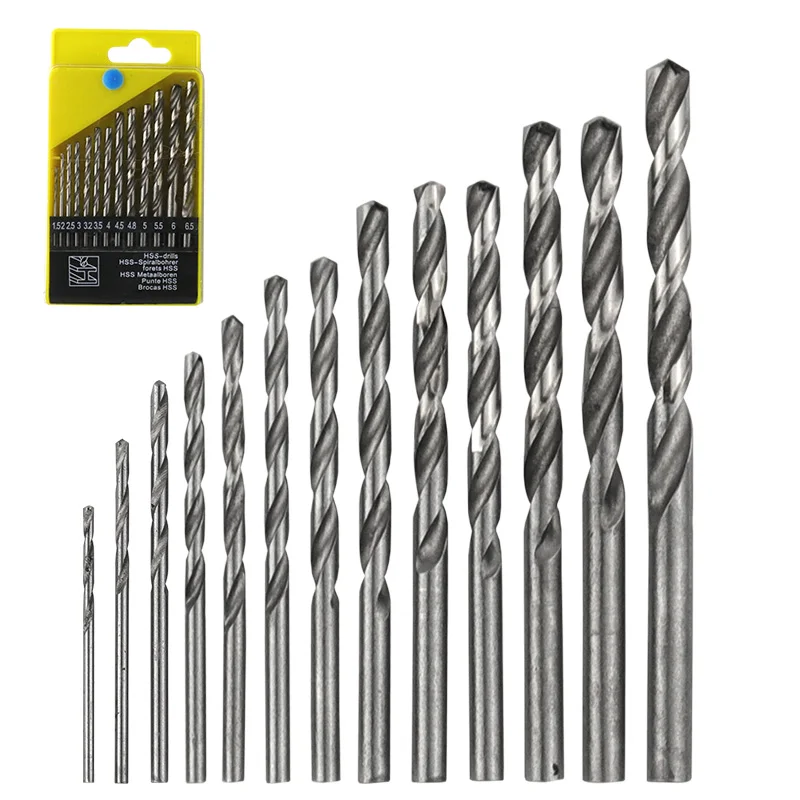 For Drilling Tasks  Range From 1.5  to 6.5 Millimeters 13 Pieces high-Speed Steel Round Drill Bit Set Spiral Drill Bit Suitable