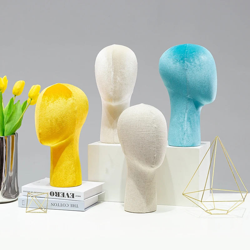 Velvet Head Model Props Display Racks Wig Hat Holder Glasses Scarf Jewelry Mannequin Head Shopping Mall Hats Headdress Organizer