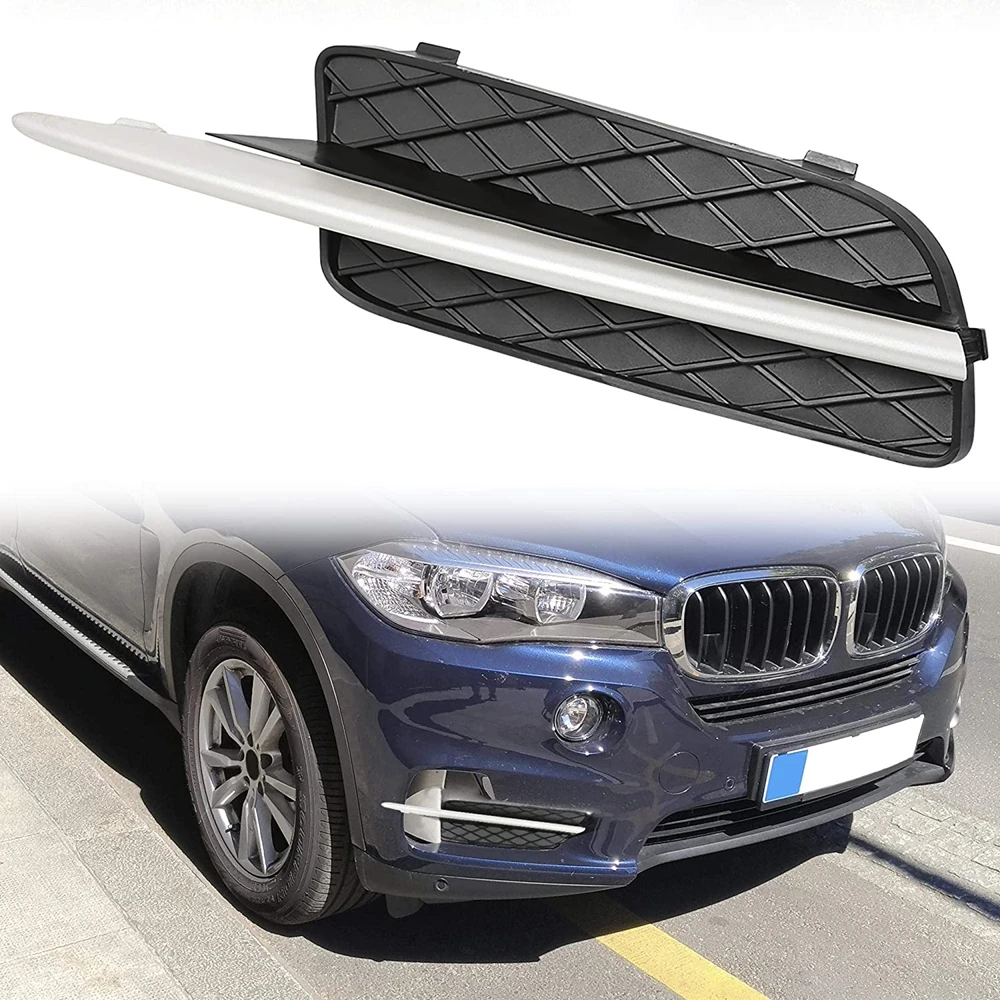 

A pair Car Front Bumper Lower Grille Cover & Chrome Trim For BMW X5 E70 X6 E71 2007-2010 51117159593 51117168923