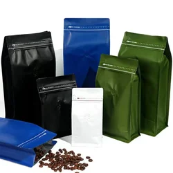 50pcs Matt Navy blue Coffee Beans Protein Powder Packaging Bag with Air Valve Custom Aluminum Foil Food Tea Nuts Storage Pouches