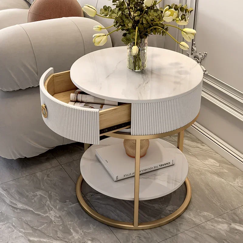 Small Bedside Table for Youth Bedroom, Round, Luxury, Minimalist, Narrow, Fashion, Modern, Luxury, Zafki