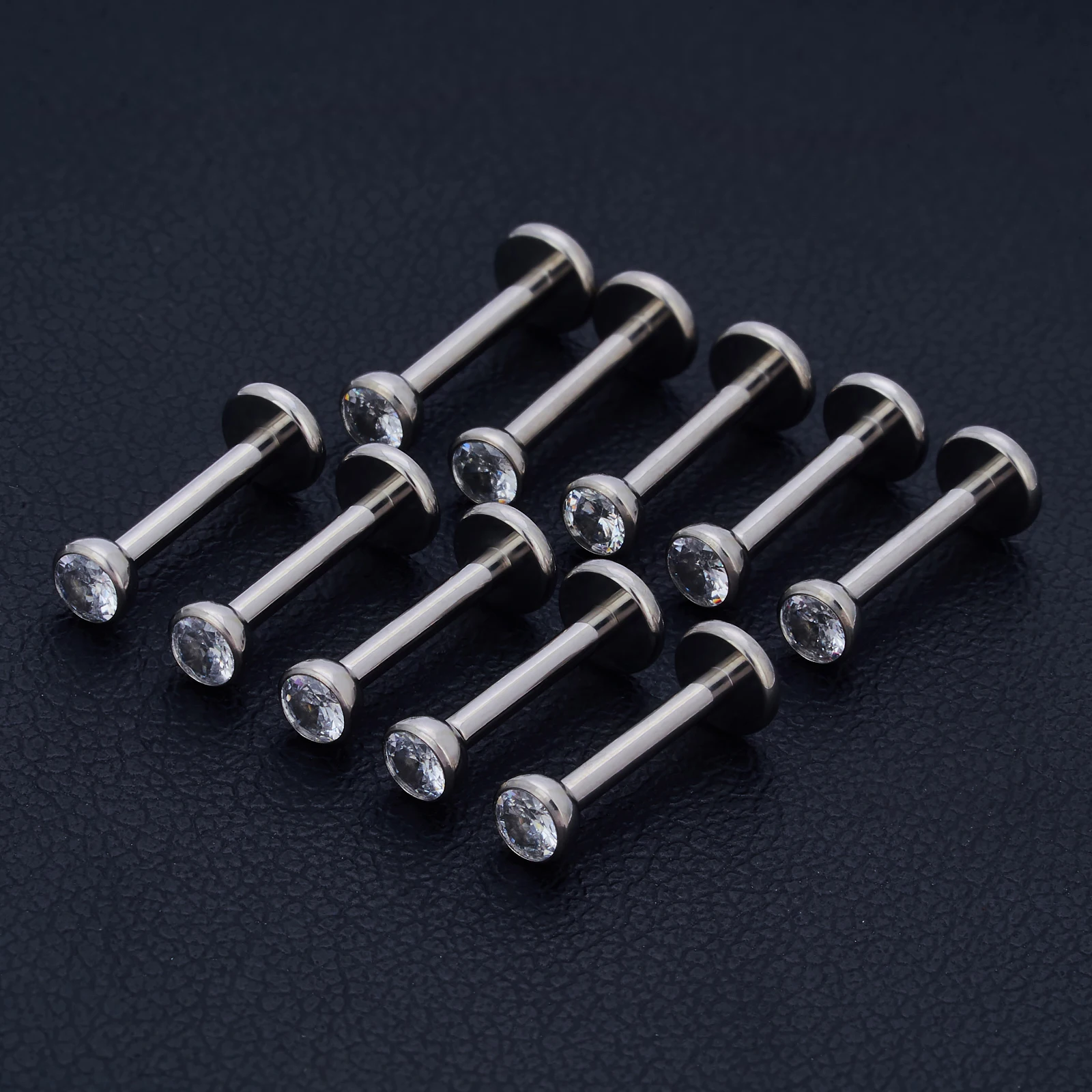 10pcs G23 Titanium Piercing CZ Lip Labre Earrings set Lip Stud Ring Tragus Free Spiral Cartilage Jewelry For Women 20G 18G 16g