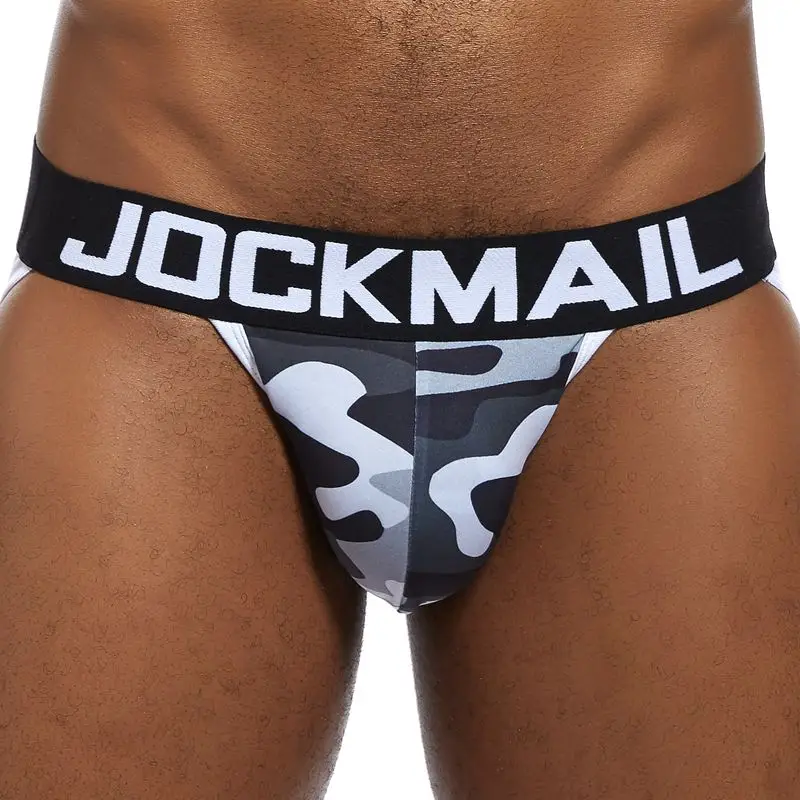 JOCKMAIL Sexy Men Underwear Jockstrap Camouflage Nylon Jocks Bikini G-strings Men thong Male panties Briefs Gay underwear Penis