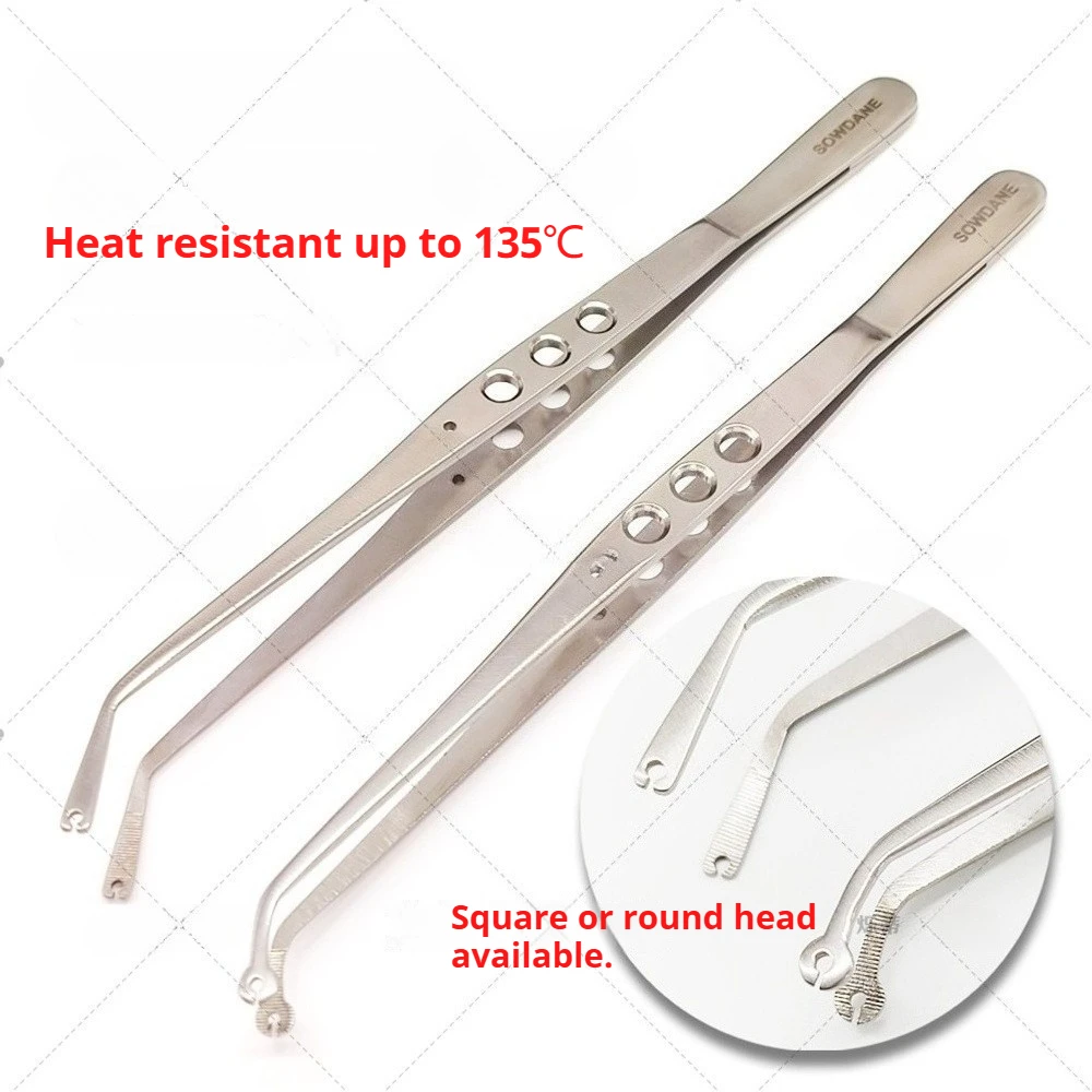 Laboratory Tweezers Stainless Steel Perforated Suture Tools Clamping Tissue Tweezers Laboratory Tools